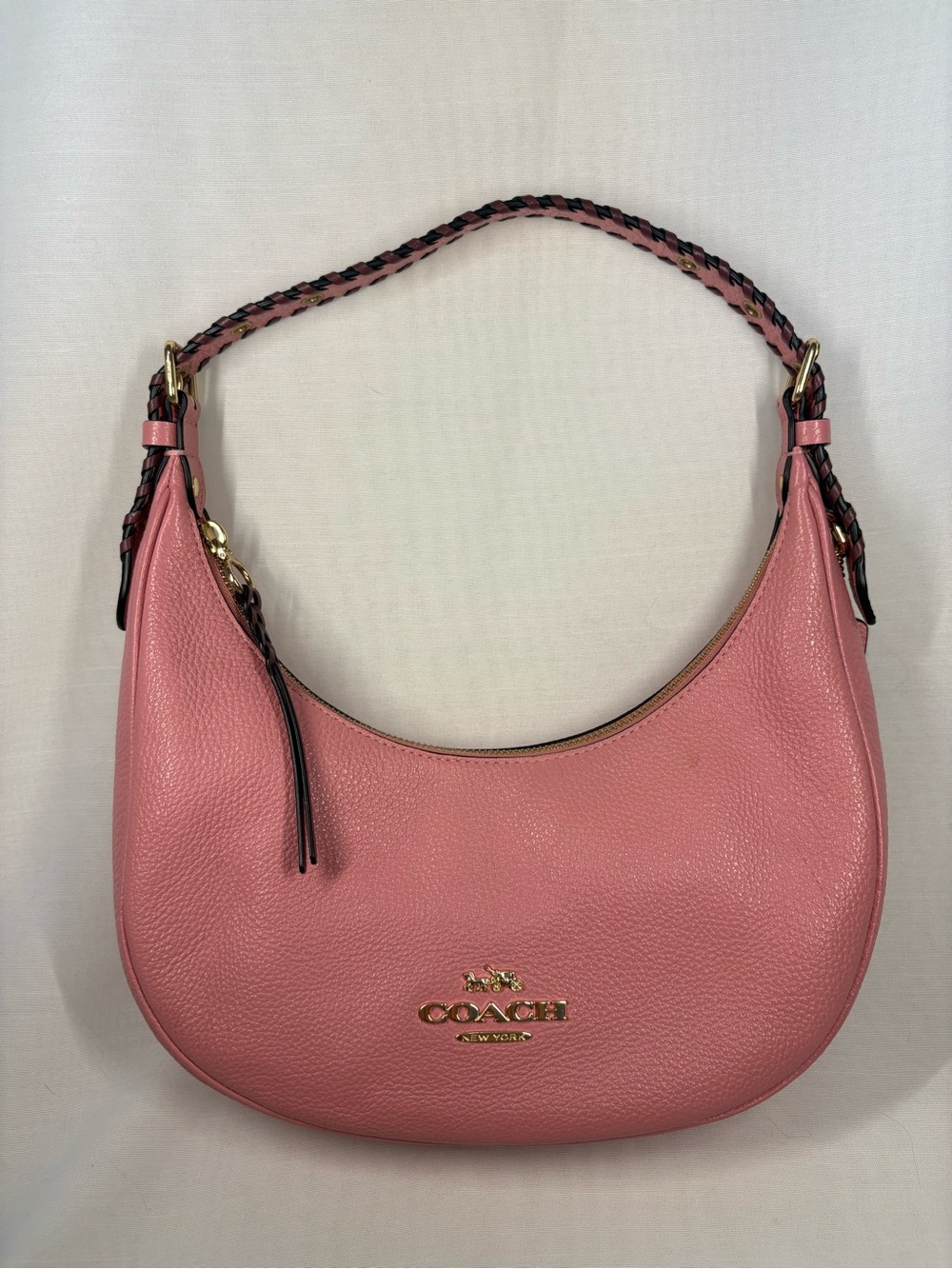 Coach Pebbled Leather Hobo Shoulder Bag in Pink - Picture 4 of 8